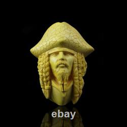 Pirates Of Caribbean Figure Pipe Block Meerschaum-NEW Handmade Fitted CASE#1486