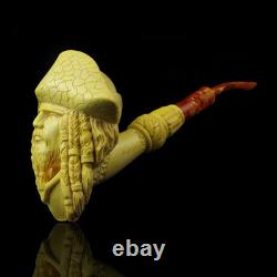 Pirates Of Caribbean Figure Pipe Block Meerschaum-NEW Handmade Fitted CASE#1486