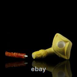 Pirates Of Caribbean Figure Pipe Block Meerschaum-NEW Handmade Fitted CASE#1486