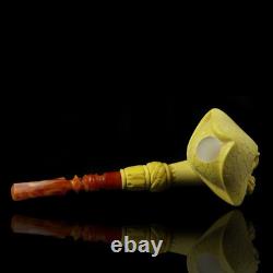 Pirates Of Caribbean Figure Pipe Block Meerschaum-NEW Handmade Fitted CASE#1486