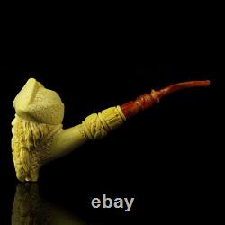 Pirates Of Caribbean Figure Pipe Block Meerschaum-NEW Handmade Fitted CASE#1486
