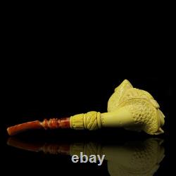 Pirates Of Caribbean Figure Pipe Block Meerschaum-NEW Handmade Fitted CASE#1486