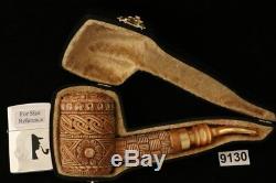 Poker Embossed Block Meerschaum Pipe in a fitted case 9130