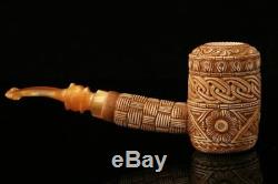 Poker Embossed Block Meerschaum Pipe in a fitted case 9130