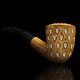 Precolored Lattice Bent Pipe Block Meerschaum-new-hand Carved W Case#53