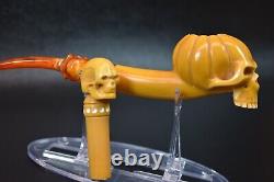 Pumpkin Skull Pipe By ALI W Skull Tamper New-block Meerschaum Handmade W Case931