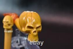 Pumpkin Skull Pipe By ALI W Skull Tamper New-block Meerschaum Handmade W Case931