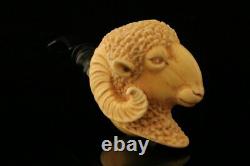 RAM Hand Carved Block Meerschaum Pipe by Kenan with case 10189
