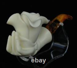 ROSE IN HAND Block Meerschaum Smoking Tobacco Pipe Pipa Pfeife + CASE AGV-2529