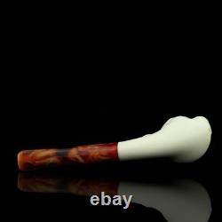 Rabbit / Bunny Figure Pipe block Meerschaum Handmade New Custom Made Case#1843