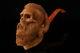 Ragnar Skull Block Meerschaum Pipe By Kenan With Custom Case 13870