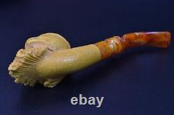 Ragnar Skull Pipe Handmade From Turkey Block Meerschaum-NEW W CASE#99