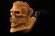 Ragnar Viking Warrior Skull Block Meerschaum Pipe By Kenan With Case 11434