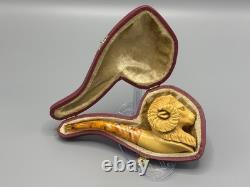 Ram Figure Pipe Block Meerschaum Handmade NEW With Case#27