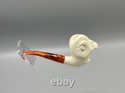 Ram Figure Pipe Block Meerschaum Handmade NEW With Case#318