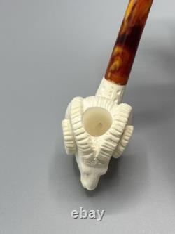 Ram Figure Pipe Block Meerschaum Handmade NEW With Case#318