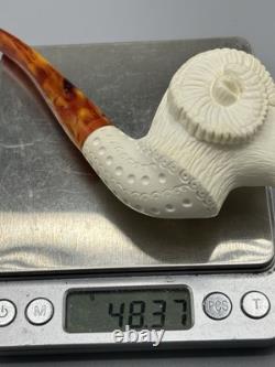 Ram Figure Pipe Block Meerschaum Handmade NEW With Case#318