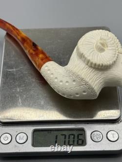 Ram Figure Pipe Block Meerschaum Handmade NEW With Case#318