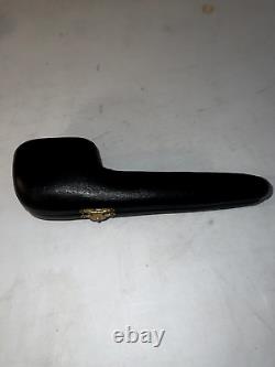 Real Block Meerschaum Leather Cased Pipe UNSMOKED WITH CASE 6.5 HJ24