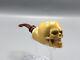 Reverse Calabash Skull Pipe By Adnan Block Meerschaum-new Handmade W Case#1736
