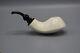 Reverse Calabash Smooth Whale Pipe Block Meerschaum-new-hand Carved W Case#848