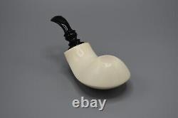 Reverse Calabash Smooth Whale Pipe BLOCK MEERSCHAUM-NEW-HAND CARVED W Case#848