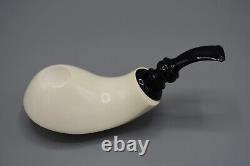 Reverse Calabash Smooth Whale Pipe BLOCK MEERSCHAUM-NEW-HAND CARVED W Case#848