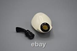 Reverse Calabash Smooth Whale Pipe BLOCK MEERSCHAUM-NEW-HAND CARVED W Case#848