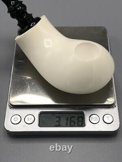 Reverse Calabash Smooth Whale Pipe BLOCK MEERSCHAUM-NEW-HAND CARVED W Case#848