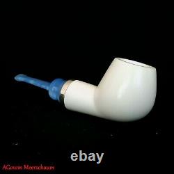 Reverse Nose Warmer Block Meerschaum Pipes, Carved Smoking Pipe, Tobacco, AGM450