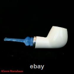 Reverse Nose Warmer Block Meerschaum Pipes, Carved Smoking Pipe, Tobacco, AGM450