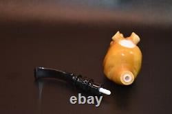 Rhino Head Pipe By Kenan Block Meerschaum-NEW Handmade With Case#1327