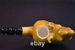 Rhino Head Pipe By Kenan Block Meerschaum-NEW Handmade With Case#1327