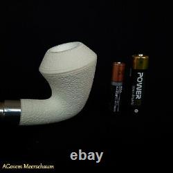 Rhodesian Block Meerschaum Pipes, 925 Silver, Smoking Tobacco Pipes Pipa AGM-93