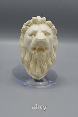 Roaring Lion Figure Pipe block Meerschaum Handmade New W Case#1406