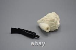 Roaring Lion Figure Pipe block Meerschaum Handmade New W Case#1466