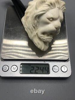 Roaring Lion Figure Pipe block Meerschaum Handmade New W Case#1466