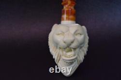 Roaring Tiger Pipe New Block Meerschaum Handmade W Fitted Case#192