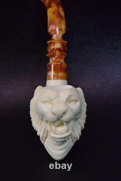 Roaring Tiger Pipe New Block Meerschaum Handmade W Fitted Case#192