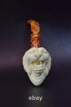 Roaring Tiger Pipe New Block Meerschaum Handmade W Fitted Case#192