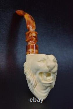 Roaring Tiger Pipe New Block Meerschaum Handmade W Fitted Case#192