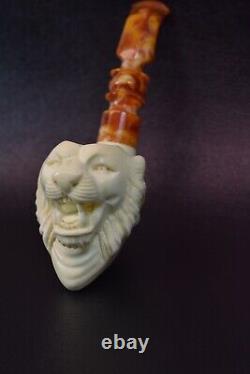 Roaring Tiger Pipe New Block Meerschaum Handmade W Fitted Case#192