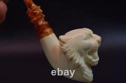 Roaring Tiger Pipe New Block Meerschaum Handmade W Fitted Case#192