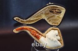 Roaring Tiger Pipe New Block Meerschaum Handmade W Fitted Case#192