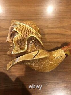 Roman Gladiator Pipe BY KENAN Block Meerschaum-NEW WITH CASE
