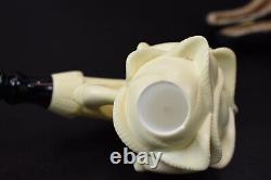 Rose In Eagle Claw Pipe By ALI New Block Meerschaum Handmade W Case-Stand#400