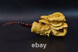 Rose In Lady Hand Pipe By S Yanik New Block Meerschaum Handmade W Case-Stand#140