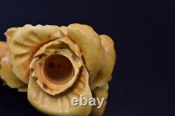 Rose In Lady Hand Pipe By S Yanik New Block Meerschaum Handmade W Case-Stand#140