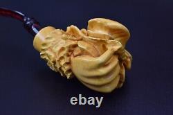 Rose In Lady Hand Pipe By S Yanik New Block Meerschaum Handmade W Case-Stand#140