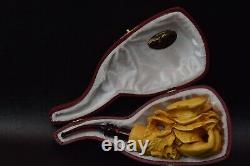 Rose In Lady Hand Pipe By S Yanik New Block Meerschaum Handmade W Case-Stand#140